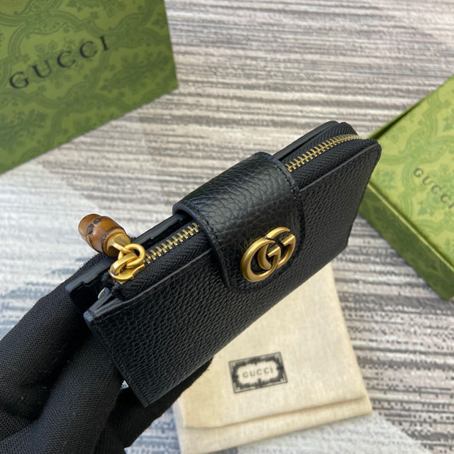 【GUCCI】グッチ 739498 ダブルG ミディアム ウォレット ブラック 