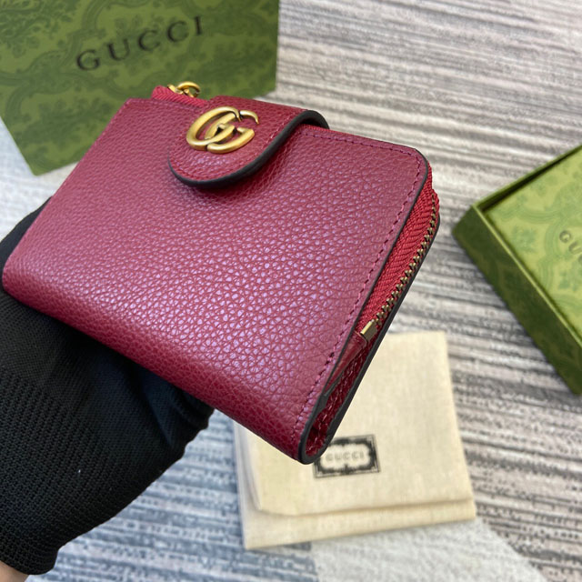 【GUCCI】グッチ 739498 ダブルG ミディアム ウォレット ロッソ アンコーラ