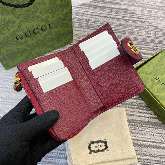 【GUCCI】グッチ 739498 ダブルG ミディアム ウォレット ロッソ アンコーラ