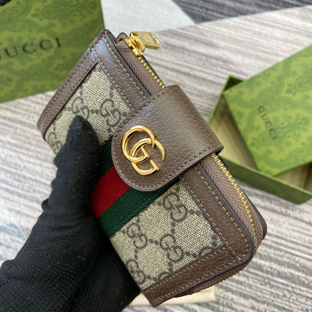 【GUCCI】グッチ 725662〔オフィディア〕カードケース ウォレット ベージュ＆ブラウン