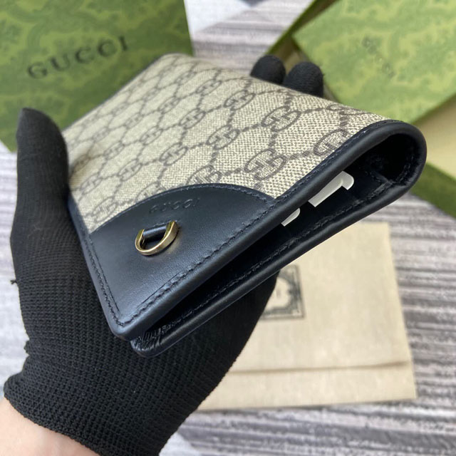 【GUCCI】グッチ 821802〔GGエンブレム〕コンチネンタルウォレット ベージュ＆ブラック