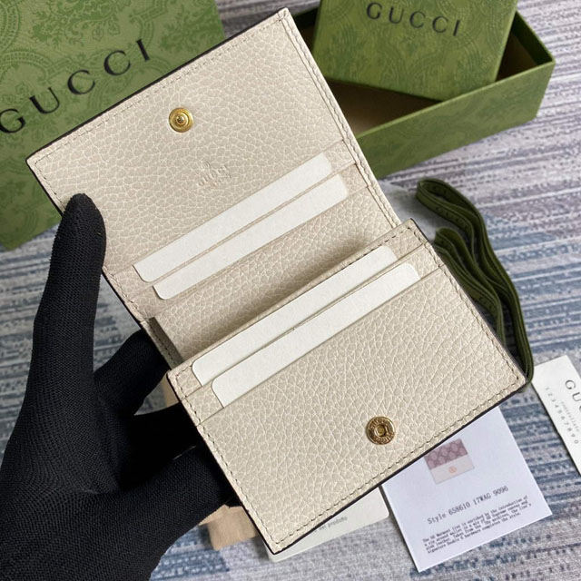【GUCCI】グッチ 658610 ダブルG ミニウォレット ホワイト＆エボニー