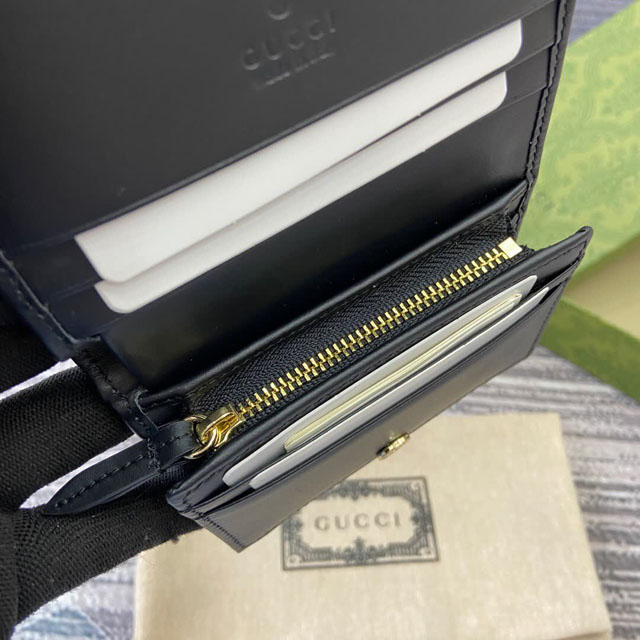 【GUCCI】グッチ 820692〔GGエンブレム〕ミニ ウォレット ベージュ＆ブラック