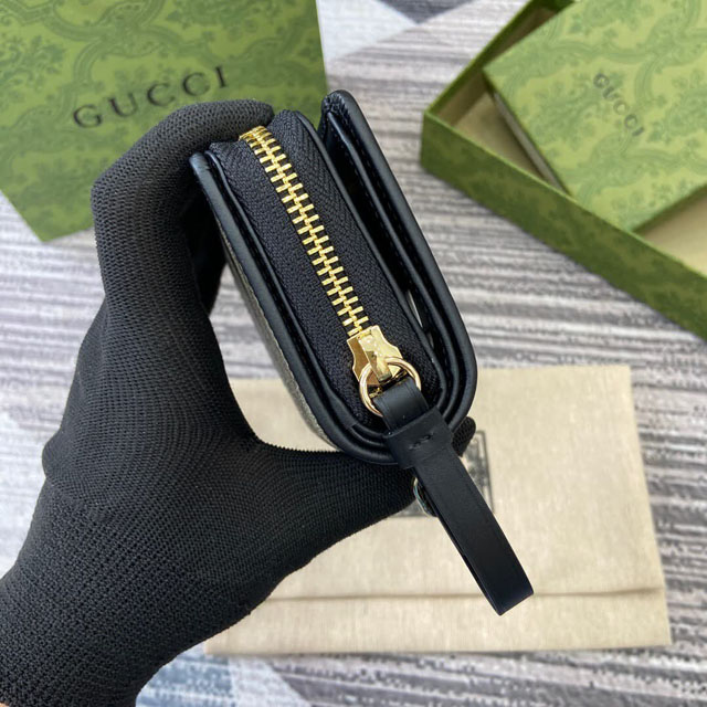 【GUCCI】グッチ 819131〔GGエンブレム〕ミニジップウォレット ベージュ／ブラック