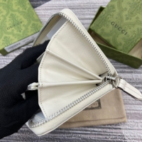 【GUCCI】グッチ 790057 ツートン ダブルG ジップ ウォレット ホワイト
