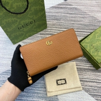 【GUCCI】グッチ 739499 バンブー付き ジップアラウンドウォレット ブラウン 