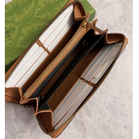 【GUCCI】グッチ 739499 バンブー付き ジップアラウンドウォレット ブラウン 