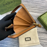 【GUCCI】グッチ 739499 バンブー付き ジップアラウンドウォレット ブラウン 