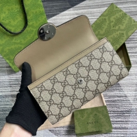 【GUCCI】グッチ 762167 PETITE GG コンチネンタルウォレット ベージュ＆エボニー