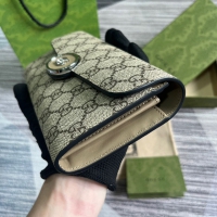 【GUCCI】グッチ 762167 PETITE GG コンチネンタルウォレット ベージュ＆エボニー