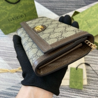 【GUCCI】グッチ 772309 オフィディア GG チェーンウォレット ベージュ＆エボニー