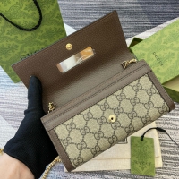 【GUCCI】グッチ 772309 オフィディア GG チェーンウォレット ベージュ＆エボニー