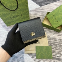 【GUCCI】グッチ 598587 ダブルG バイカラー ミディアム ウォレット ブラック＆エボニー