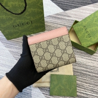 【GUCCI】グッチ 598587 ダブルG バイカラー ミディアム ウォレット ピンク＆エボニー