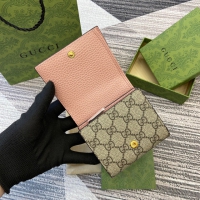 【GUCCI】グッチ 598587 ダブルG バイカラー ミディアム ウォレット ピンク＆エボニー