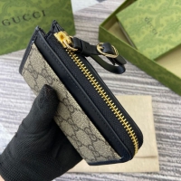 【GUCCI】グッチ 821804 GGエンブレム ジップ カードケース ベージュ＆ブラック 