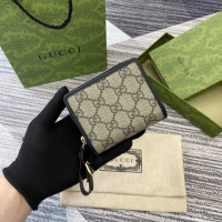 【GUCCI】グッチ 819131〔GGエンブレム〕ミニジップウォレット ベージュ／ブラック