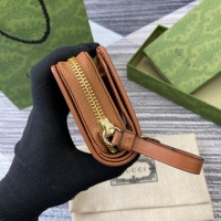 【GUCCI】グッチ 819131〔GGエンブレム〕ミニジップウォレット ベージュ＆ダークブラウン