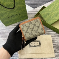 【GUCCI】グッチ 819131〔GGエンブレム〕ミニジップウォレット ベージュ＆ダークブラウン