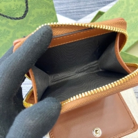 【GUCCI】グッチ 819131〔GGエンブレム〕ミニジップウォレット ベージュ＆ダークブラウン