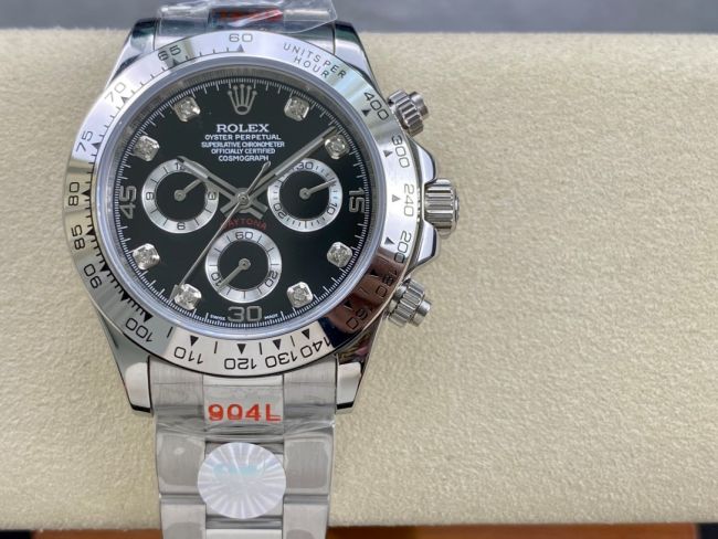 ロレックススーパーコピー コスモグラフ デイトナ 40mm RX002“ブラックダイヤル・ダイヤモンドインデックス” モデル