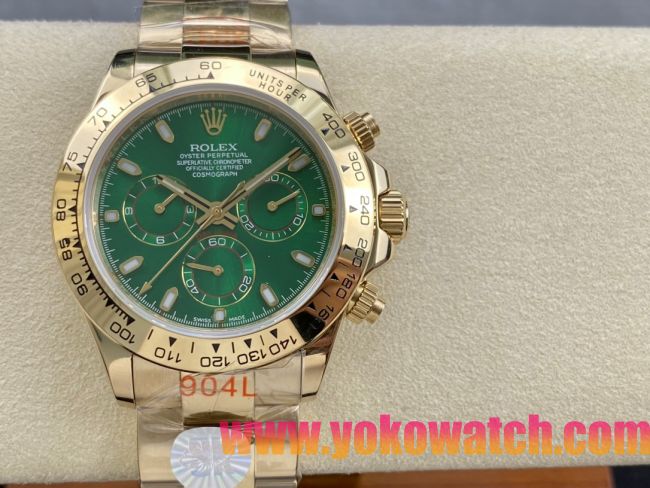 ロレックススーパーコピー コスモグラフ デイトナ 40mm RX003“グリーンダイヤル・ゴールドケース” モデル