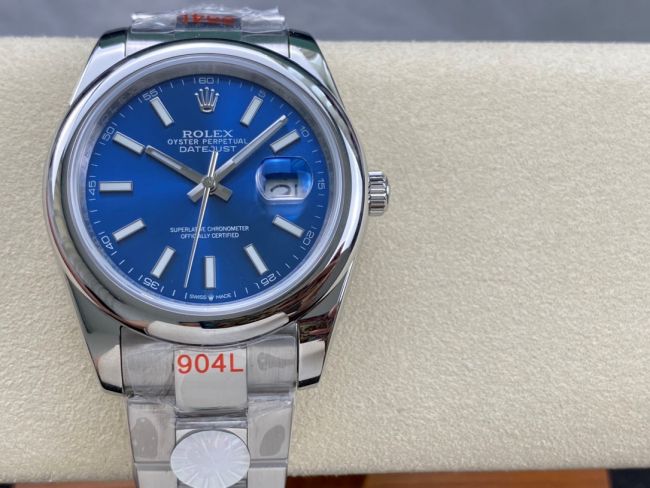 ロレックスコピー デイトジャスト 41mm 126300“ブルーダイヤル・インデックスベゼル” メンズ/ユニセックスモデル