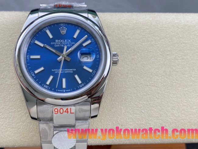 ロレックスコピー デイトジャスト 41mm 126300“ブルーダイヤル・インデックスベゼル” メンズ/ユニセックスモデル
