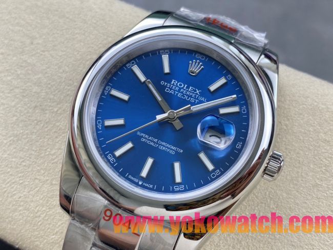 ロレックスコピー デイトジャスト 41mm 126300“ブルーダイヤル・インデックスベゼル” メンズ/ユニセックスモデル