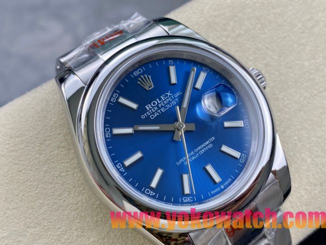 ロレックスコピー デイトジャスト 41mm 126300“ブルーダイヤル・インデックスベゼル” メンズ/ユニセックスモデル