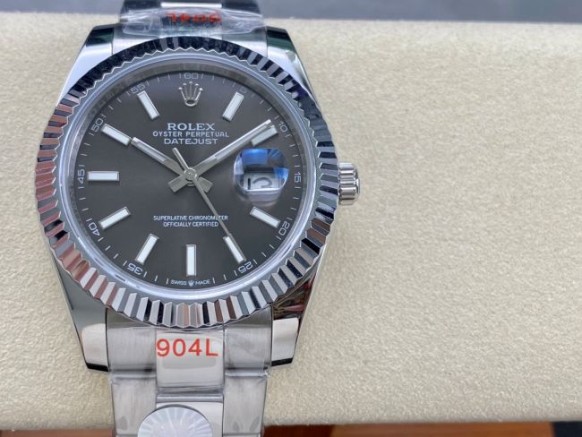 ロレックスコピー デイトジャスト 41mm 126300“グレーダイヤル・インデックスベゼル” メンズ／ユニセックスモデル
