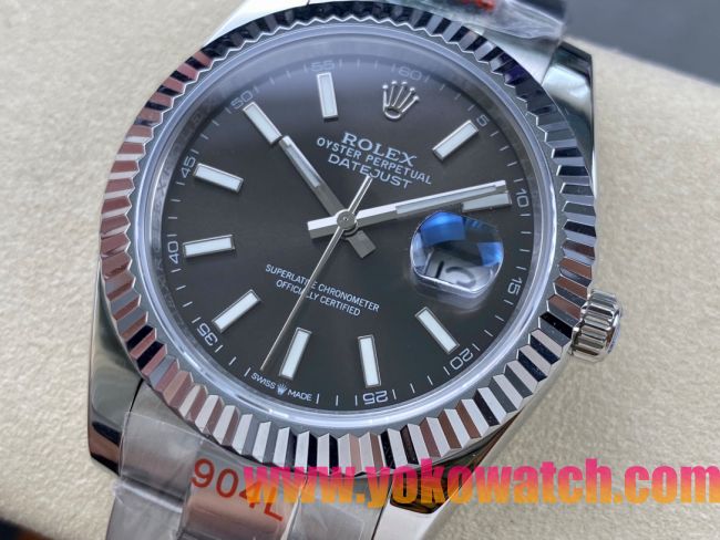 ロレックスコピー デイトジャスト 41mm 126300“グレーダイヤル・インデックスベゼル” メンズ／ユニセックスモデル