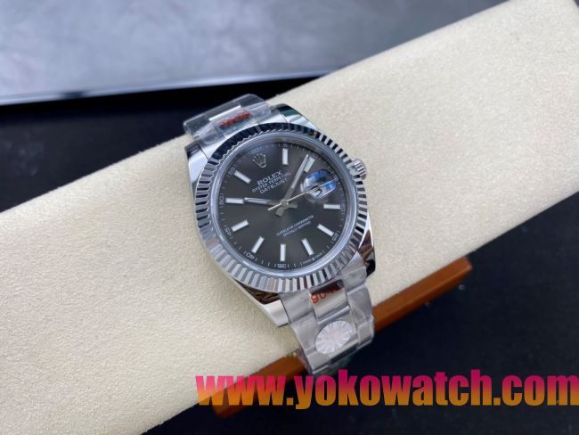 ロレックスコピー デイトジャスト 41mm 126300“グレーダイヤル・インデックスベゼル” メンズ／ユニセックスモデル