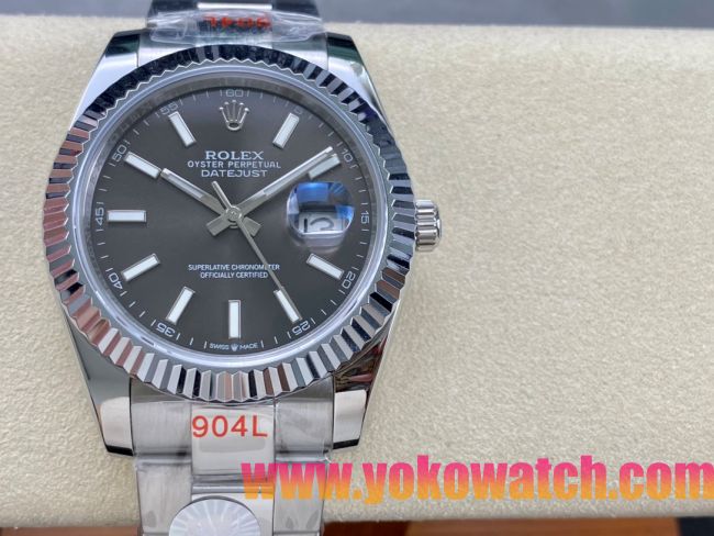 ロレックスコピー デイトジャスト 41mm 126300“グレーダイヤル・インデックスベゼル” メンズ／ユニセックスモデル