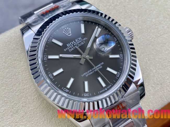 ロレックスコピー デイトジャスト 41mm 126300“グレーダイヤル・インデックスベゼル” メンズ／ユニセックスモデル