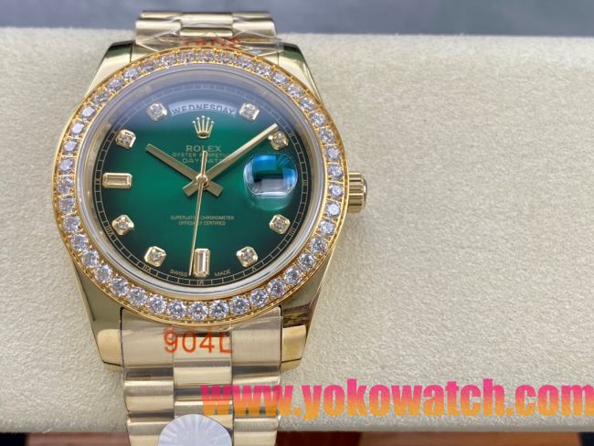 ロレックスコピー デイトナ 40mm 228238“エメラルドグリーンダイヤル・ダイヤモンドベゼル・全金仕様” レディース／ユニセックスモデル