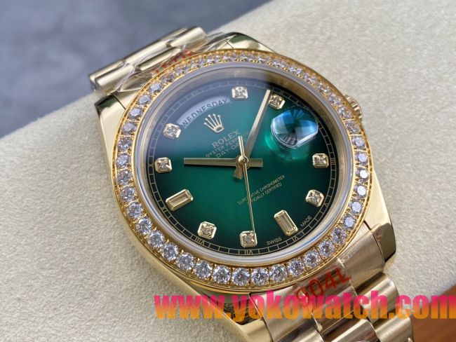 ロレックスコピー デイトナ 40mm 228238“エメラルドグリーンダイヤル・ダイヤモンドベゼル・全金仕様” レディース／ユニセックスモデル