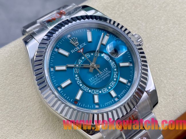 ロレックスコピー スカイ・ドウェラー 42mm 326934“ターコイズブルーダイヤル・リングコマンドベゼル” メンズモデル
