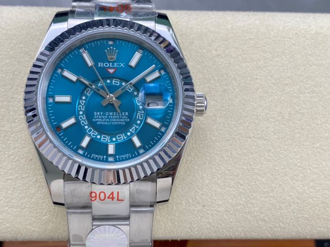 ロレックスコピー スカイ・ドウェラー 42mm 326934“ターコイズブルーダイヤル・リングコマンドベゼル” メンズモデル