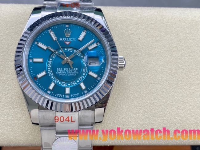 ロレックスコピー スカイ・ドウェラー 42mm 326934“ターコイズブルーダイヤル・リングコマンドベゼル” メンズモデル