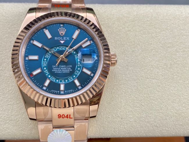 ロレックスコピー スカイ・ドウェラー 42mm 326935“サファイアブルーダイヤル・エバーローズゴールド仕様” メンズモデル 
