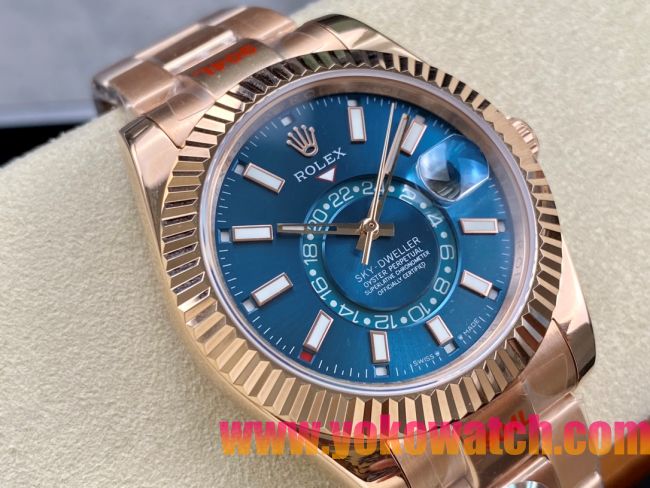 ロレックスコピー スカイ・ドウェラー 42mm 326935“サファイアブルーダイヤル・エバーローズゴールド仕様” メンズモデル 