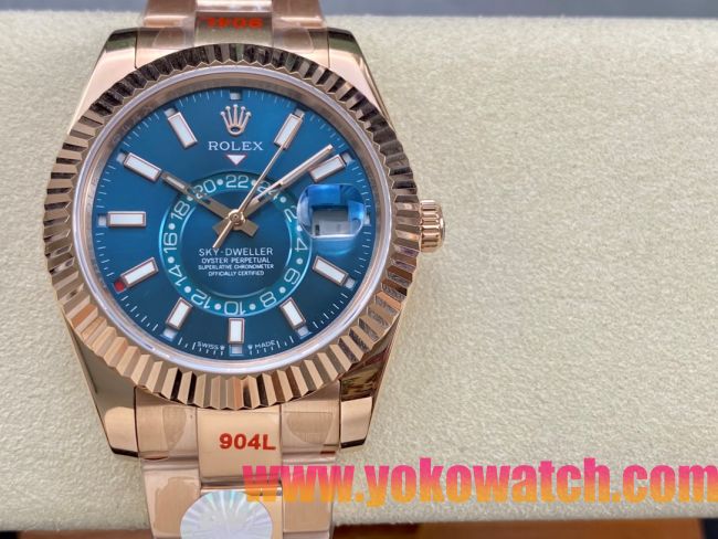 ロレックスコピー スカイ・ドウェラー 42mm 326935“サファイアブルーダイヤル・エバーローズゴールド仕様” メンズモデル 