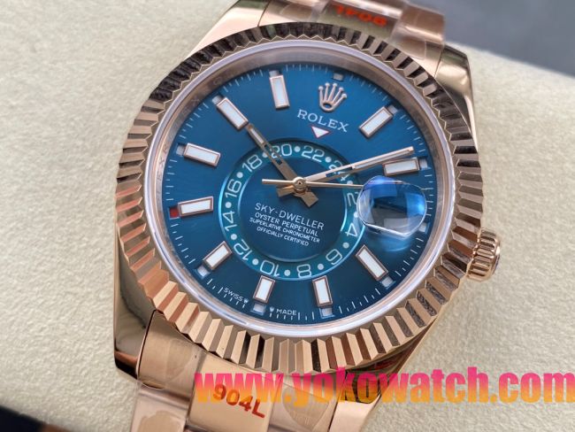 ロレックスコピー スカイ・ドウェラー 42mm 326935“サファイアブルーダイヤル・エバーローズゴールド仕様” メンズモデル 