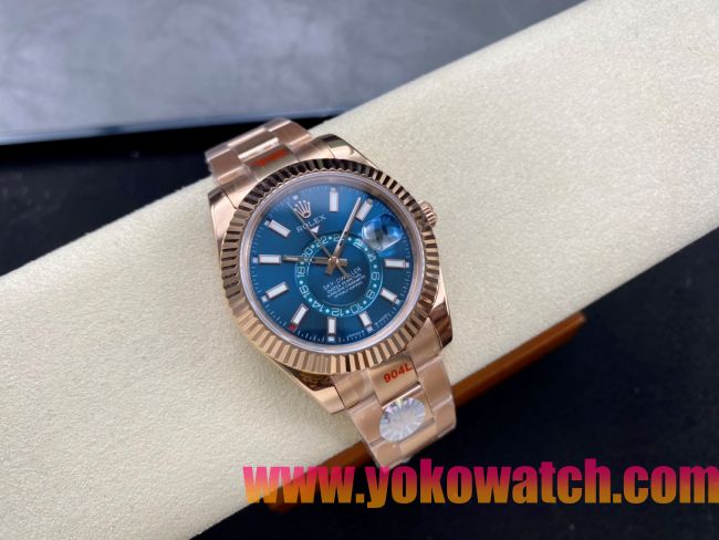 ロレックスコピー スカイ・ドウェラー 42mm 326935“サファイアブルーダイヤル・エバーローズゴールド仕様” メンズモデル 