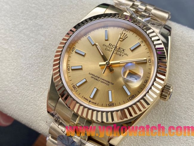 ロレックスコピー デイトジャスト 41mm 126334“シャンパンダイヤル・エバーローズゴールドベゼル・ツートーン仕様” メンズ／ユニセックスモデル 