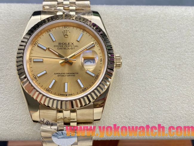 ロレックスコピー デイトジャスト 41mm 126334“シャンパンダイヤル・エバーローズゴールドベゼル・ツートーン仕様” メンズ／ユニセックスモデル 
