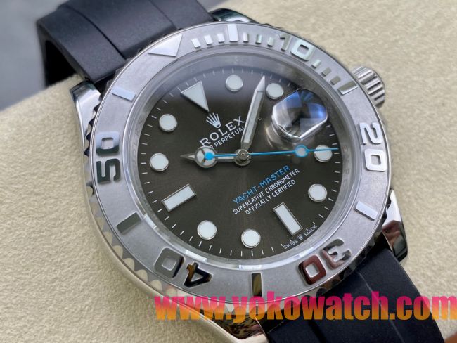 ロレックスコピー ヤチトーマスター 40mm 126622“ダークグレー文字盤・シルバーベゼル・904Lステンレス仕様・超強力アイスブルー夜光” ユニセックスモデル