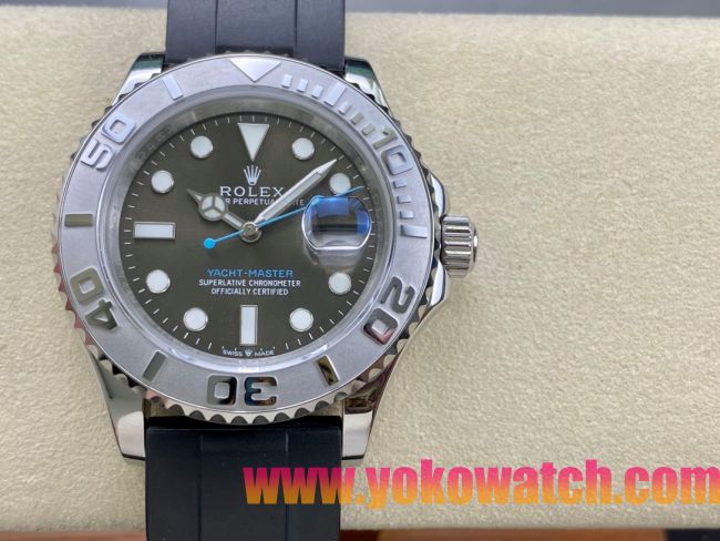 ロレックスコピー ヤチトーマスター 40mm 126622“ダークグレー文字盤・シルバーベゼル・904Lステンレス仕様・超強力アイスブルー夜光” ユニセックスモデル