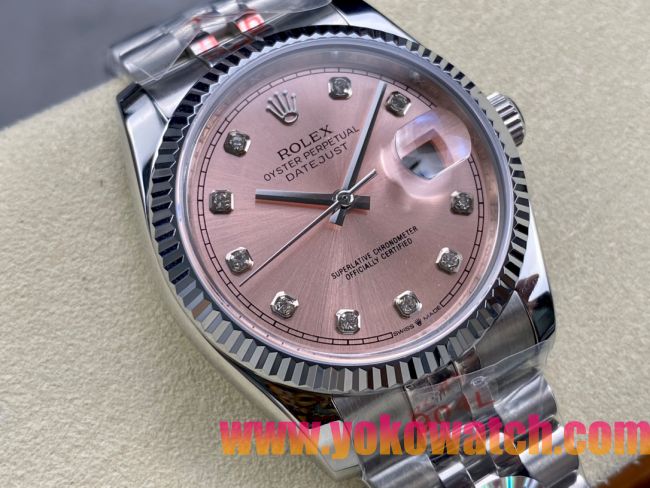 ロレックスコピー デイトジャスト 36mm 278274“ピンクマザーオブパール文字盤・ダイヤモンドインデックス＋904Lステンレスケース／ブレスレット” レディースモデル  